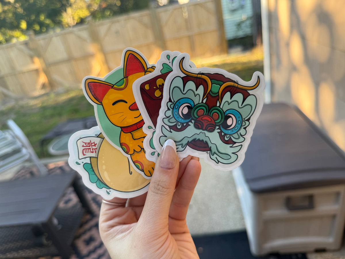 Year of the Dragon Lunar New Year Sticker Pack | Glossy Die Cut Stickers