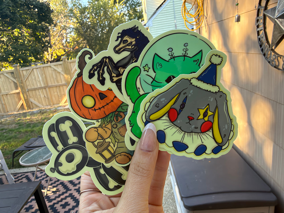 Glow-in-the-Dark Halloween Sticker Pack | Die Cut Stickers