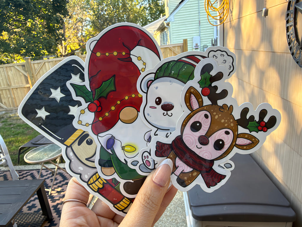 Glossy Christmas Sticker Pack | Die Cut Stickers