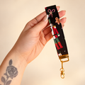 Christmas Nutcracker Fabric Wristlet w/Hook + Charm